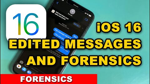 Forensic tools and iOS 16