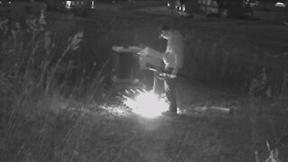Man captured on video lighting beehive on fire at apiary in Hartville