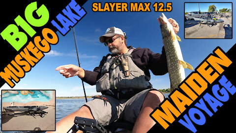 Maiden Voyage of my Slayer Max 12.5 Kayak Fishing Big Muskego Lake using a Strike King KVD Wake Bait