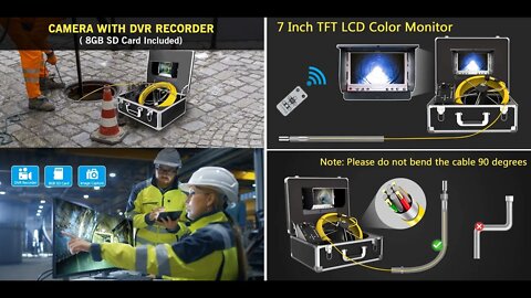 Endoscope Pipeline Inspection System 7 20M/30M Drain Sewer Waterproof Camera with 6 LED Lights