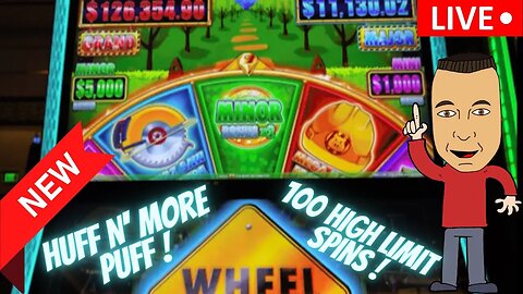 🔴LIVE! NEW Huff N’ More Puff High Limit Slot - 100 Spins!
