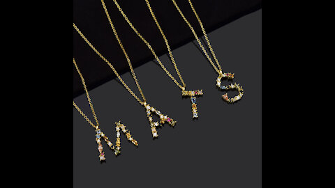 Sterling Silver Gold Letter Pendant Initial Alphabet Necklace Jewelry
