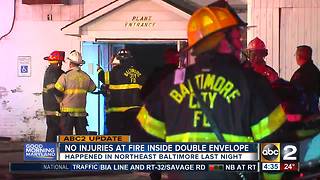 Crews at the scene of business fire in Baltimore