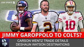 NFL Rumors: Deshaun Watson, Russell Wilson + Colts Trading For Jimmy Garoppolo After Carson Wentz?