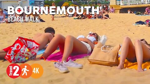 BOURNEMOUTH Beach, Best Beaches 4K Walking tour. 2022