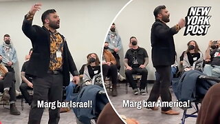 Leftwing activists in Chicago chant 'death to Israel, death to America' in Farsi