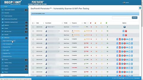 SecPoint Penetrator V56 Superadmin Dashboard