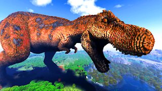 Minecraft Tyrannosaurus Rex Build Schematic - ARK: Survival Evolved