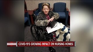 Sisters visit their mother through nursing home window during coronavirus pandemic