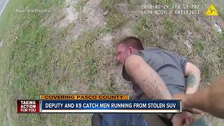 Pasco Co. deputy and K9 chase down stolen vehicle suspects