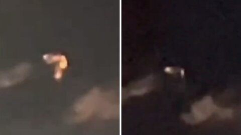 Orange Glowing Triangle Shape UFO Changes Into Silver Disk