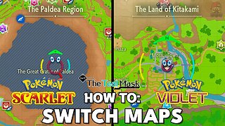 How To Switch Maps in Pokemon Scarlet & Violet Teal Mask DLC (Paldea and Kitakami Maps)