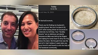 Florida restaurant finds NY man's wedding ring 3 years later