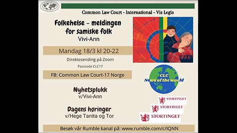 18.3.24: Helsemelding for samiske folk!, høringer