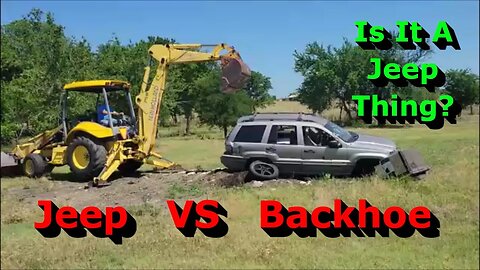 Jeep VS Backhoe - Watch Till The End