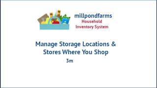 Getting Started - 1 - Storage Locations and Stores