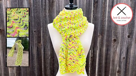 Punk Lemonade Knit Scarf Free Pattern Tutorial ~ Use Up That Variegated Yarn With This Pattern!