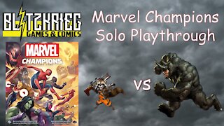 Rocket Raccoon vs Rhino Marvel Champions Card Game Solo Playthrough