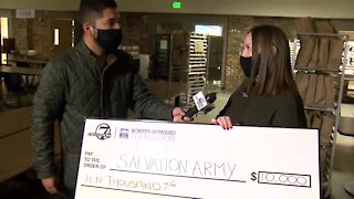 Salvation Army Thanksgiving Meals - Check Presentation (Denver7 & Scripps Howard Foundation)