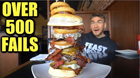 "I'VE NEVER SEEN A WINNER" GIANT BACON CHEESEBURGER CHALLENGE (Over 500 Fails) IN ARIZONA