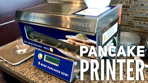 The pancake printing machine in the Alaska Airlines lounge