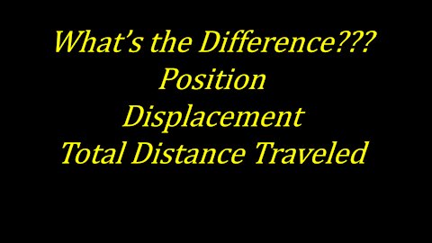 What's the Difference Between Position, Displacement, and Total Distance Traveled??? Explained!!!