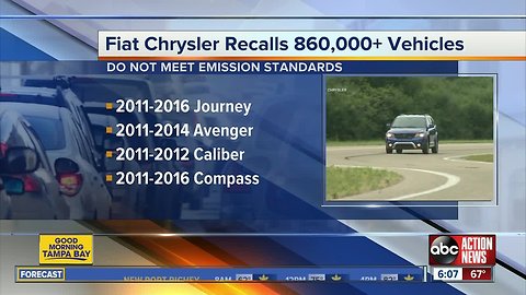 Fiat Chrysler recalling nearly 900,000 vehicles on emissions