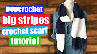 Crochet Big Striped Scarf for Crochet Beginners