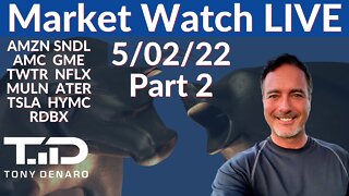 Market Close Live 5-02-22 | Tony Denaro | AMC GME TWTR ATER MULN NFLX HYMC