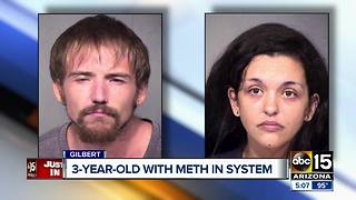 Couple charged with child abuse after meth found in toddler's system