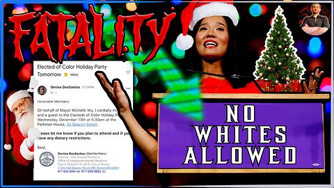 Boston Democrat Mayor Michelle Wu DEFENDS a NO WHITES ALLOWED Christmas Party!