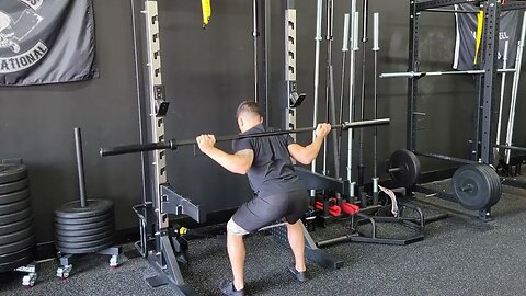 Low Bar Barbell Back Squat w/ 2 Glute Band Abductions