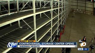 Controversial storage center for the homeless opens