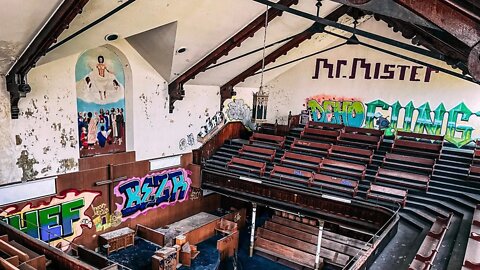 Abandoned Chicago Church with an Afro Jesus