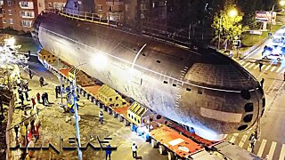Huge Nuclear Submarine is Paraded Through Streets of Russia