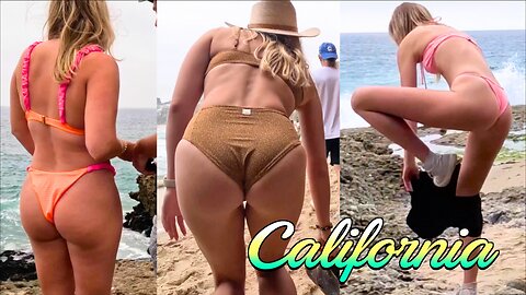 4K California Bikini Beach Walk