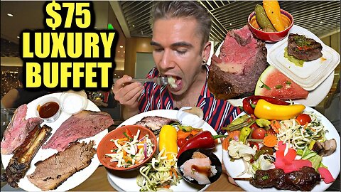 #1 RATED LAS VEGAS BUFFET vs COMPETITIVE EATER ($75 Luxury Buffet) | LAS VEGAS'S BIGGEST BUFFET