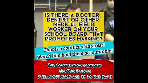 Public officials that are medical workers and push masks are violating conflict of interest laws