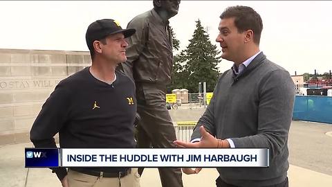 Inside the Huddle with Jim Harbaugh: Nebraska win, Tiger Woods