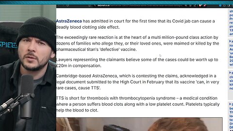 AstraZeneca Admits In Court That Its COOVID Vaccines DOES Cause Rare Blood Clot Side Effect