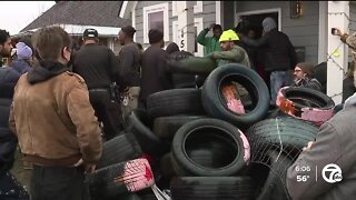 Fight breaks out outside Detroit tiny home during resident eviction
