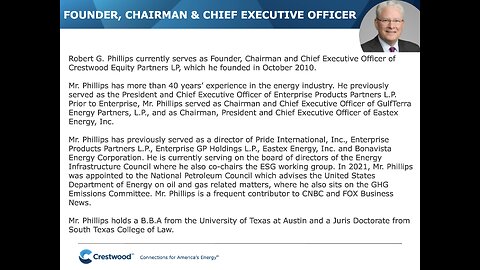 Bob Phillips, Founder, Chairman, CEO of Crestwood Equitities