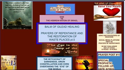 SONS AND DAUGHTERS OF ISSACHAR CALL FOR NATIONAL REPENTANCE #11, SPECIAL PROPHETIC PRAYER POST