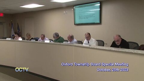 Oxford Township Board Special Meeting 10/25/23
