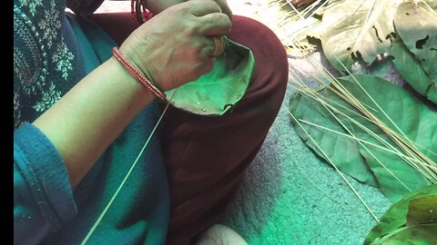 Making a sal leaf plate(Bogata)
