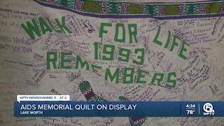 AIDS Memorial quilt on display