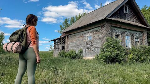 24 hours SOLO GIRL in an abandoned HOUSE ASMR