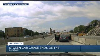 Stolen car chase ends on I-43 in Glendale