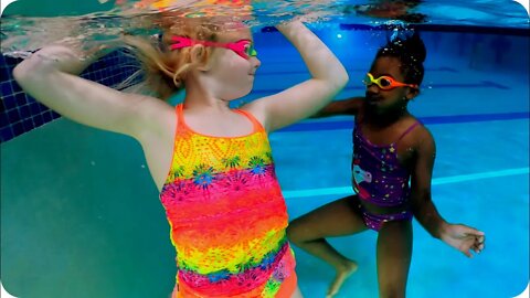Swimming and Dancing with Friends Underwater