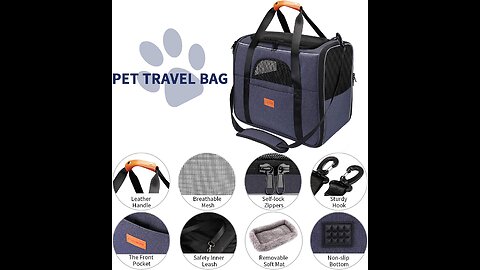 Cat Carrier, Pet Carrier Airline Approved, Dog Bag Carrier, Breathable Pet Carrier with Adjusta...